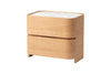 Adoni 2 Drawer Bedside Table | American Oak | Cararra Mable Top