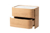 Adoni 2 Drawer Bedside Table | American Oak | Cararra Mable Top
