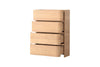 Adoni 4 Drawer Tallboy | American Oak | Cararra Mable Top