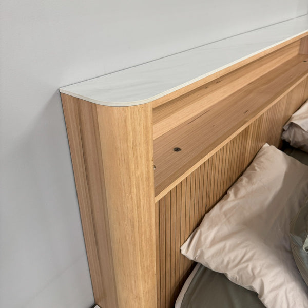 Ashton Messmate Timber Storage Bed Close Detail | USB, Bedhead Lights
