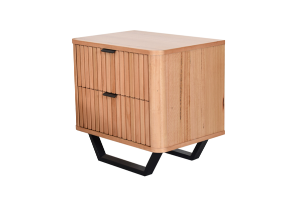 Australis Messmate 2 Drawer Bedside Table | Premium Timber: Messmate | Dimensions: Width: 58cm | Depth: 40cm | Height: 55.5cm