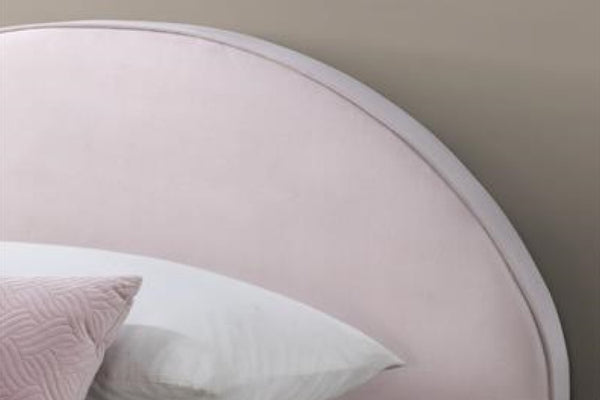 Autumn Arch Fabric Kids Bed - available in Single or King Single - Pink Velvet Fabric