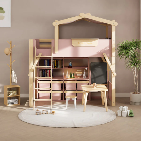 Treehouse King Single Loft with Roof Frame and Ladder