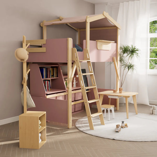 Treehouse King Single Loft with Roof Frame and Ladder