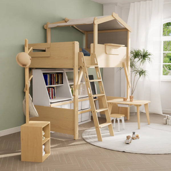 Treehouse King Single Loft with Roof Frame and Ladder