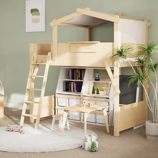 Treehouse King Single Loft with Roof Frame and Ladder