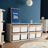 2 x the Boori Kids Tidy Toy Cabinet - Pictured in the Barley White & Almond Colour