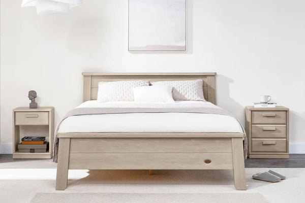 Boori Living - Horizon - Bed Frame - BL-HODB_BG - Brushed Grey Colour - Pictured with matching Block Furniture