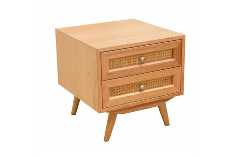 When paired with the Bombo Bed Frame, the Bombo bedside tables are the perfect addition to any bedroom. Crafted from Tasmanian Oak with a Natural Cane finish and a clear lacquer, it is both durable and stylish. Its timeless design makes it a fitting choice for any decor.  For the full range of options/pricing please visit us in store or contact us 1300 399 676 or dream@bestinbeds.com.au
