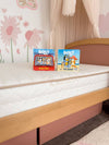 Eco Kids Mattress pictured on a Cherry and Almond coloured Boori Bronte Bed frame