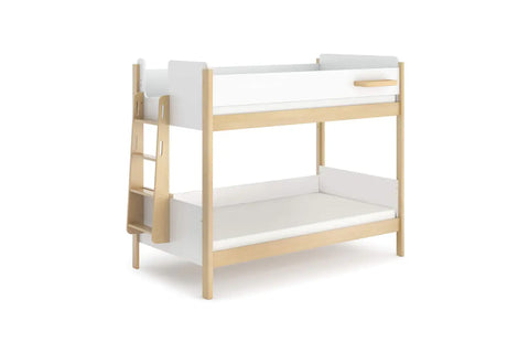 Boori Kids Natty King Single Bunk Bed with Ladder - Barley White & Almond