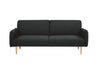 Newcastle Sofa Bed: Versatile Double Sofa Bed for Modern Australian Homes - Charcoal Fabric with light timber legs - white background