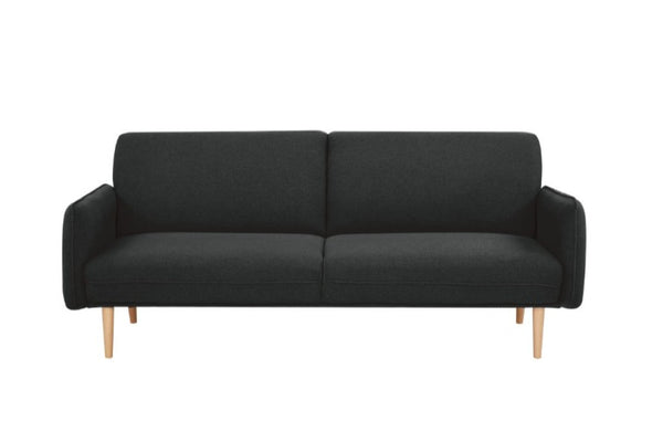 Newcastle Sofa Bed: Versatile Double Sofa Bed for Modern Australian Homes - Charcoal Fabric with light timber legs - white background