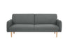 Newcastle Sofa Bed: Versatile Double Sofa Bed for Modern Australian Homes - Grey Fabric with light timber legs - white background