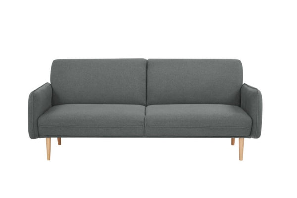 Newcastle Sofa Bed: Versatile Double Sofa Bed for Modern Australian Homes - Grey Fabric with light timber legs - white background