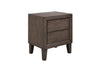 Rustic Rubberwood 2 Drawer Timber Bedside Chest