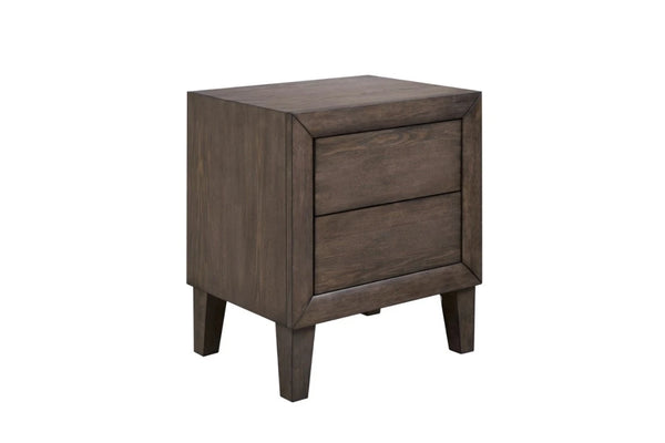 Rustic Rubberwood 2 Drawer Timber Bedside Chest