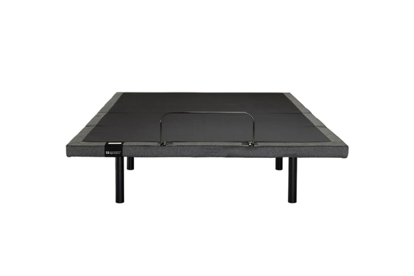 Gray Sealy Ascent Adjustable Bed Base with a black frame on a white background