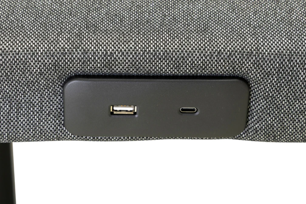 Close-up of a textured surface with USB and micro-USB ports.