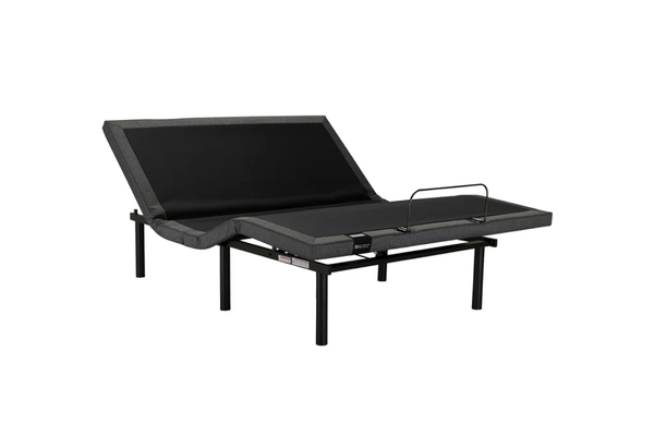 Black and grey Sealy Element Adjustable Bed Base on a white background
