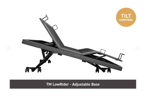 Experience the True Motion LowRider Adjustable Base - ultra-low Hi-Lo bed for superior comfort & care. Adjust 190-660mm, with massage, zero gravity & app control. Enhance sleep quality & support. 10-year warranty. Shop now!