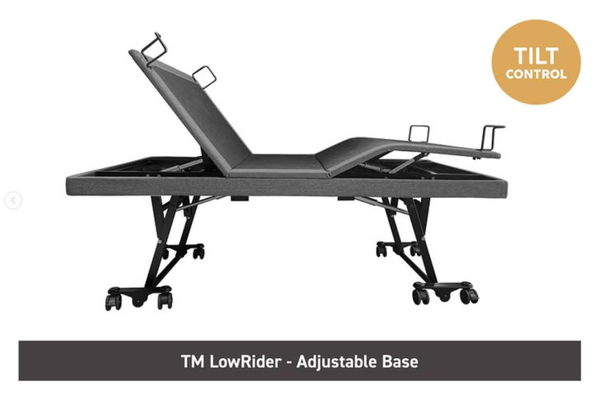 Experience the True Motion LowRider Adjustable Base - ultra-low Hi-Lo bed for superior comfort & care. Adjust 190-660mm, with massage, zero gravity & app control. Enhance sleep quality & support. 10-year warranty. Shop now!
