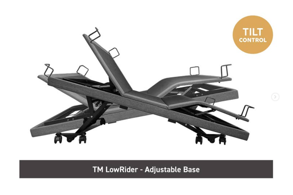 Experience the True Motion LowRider Adjustable Base - ultra-low Hi-Lo bed for superior comfort & care. Adjust 190-660mm, with massage, zero gravity & app control. Enhance sleep quality & support. 10-year warranty. Shop now!