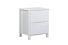 Wombarra 2-Drawer Bedside Table, White Timber | Rubberwood