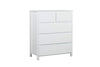 Wombarra 5 Drawer Tallboy White Timber | Rubberwood