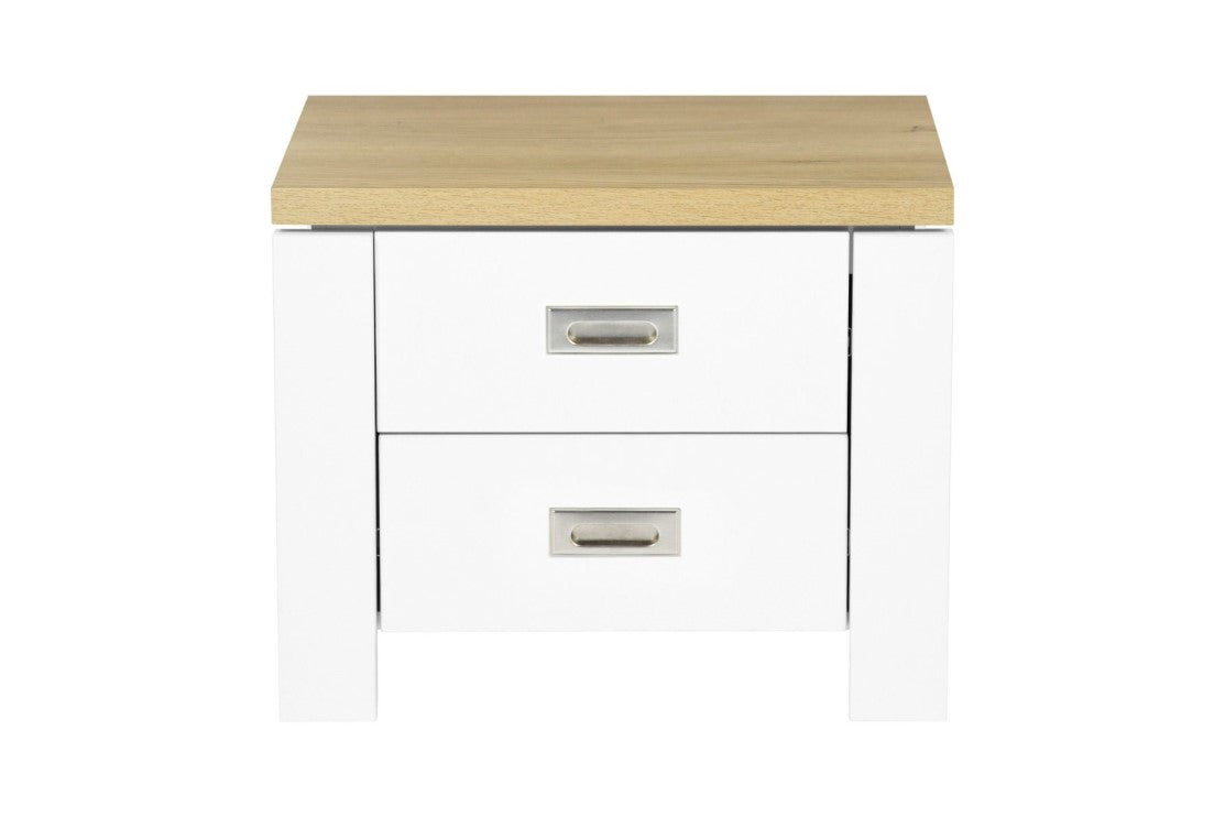 Beatrice Coastal 2 Drawer Bedside Table Best in Beds