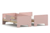 Boori Neat Single Bunk Bed split into two single beds in Cherry and Natural Timber - guarded single bed and open single bed after conversion from the bunk configuration.