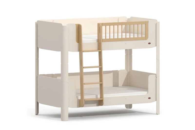 Boori Yarra King Single Bunk Bed in Soft White and Beech on white background – convertible timber bunk bed