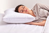 Side sleeper resting on a high support Profiling Pillow, Australian Made with recycled fibre fill.