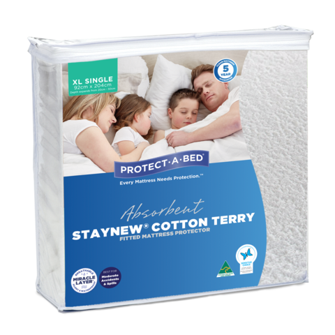 Absorbent Cotton Terry Stay New Fitted Waterproof Mattress Protector