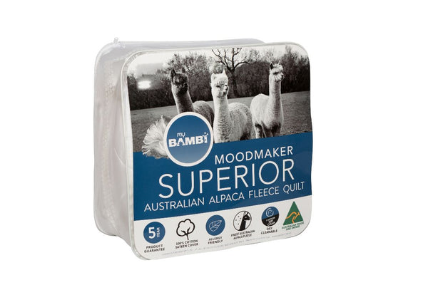 Bambi Moodmoker Superior Australian Made Alpaca Fleece Quilt High Loft 300gsm