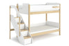 The Natty King Single Bunk Bed features a contemporary two-tone design. It's ideal for Scandinavian-inspired interiors and includes a handy little shelf to keep items close by, as well as a storage staircase complete with plastic storage tubs perfect for keeping your child's bedroom neat and tidy Available in 3 colours - Pictured in Barley White & Almond