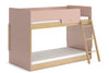 Boori Kids Neat Single Bunk Bed in two-tone Cherry Pink & Almond colours, 140cm, convertible to two single beds