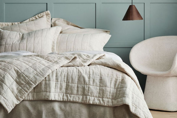 Flax coloured Bed Cover by Sheridan from the Abbotson Linen Collection available at bestinbeds.com.au and in our Campbelltown and Warrawong stores