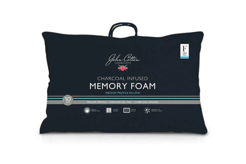 John Cotton Charcoal Infused Memory Foam Pillow Medium Profile