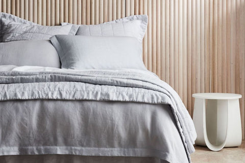 Silver coloured Bed Cover by Sheridan from the Abbotson Linen Collection available at bestinbeds.com.au and in our Campbelltown and Warrawong stores