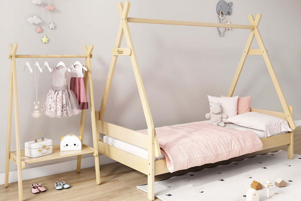 boori kids - forest teepee single bed frame - almond colour - available at bestinbeds.com.au