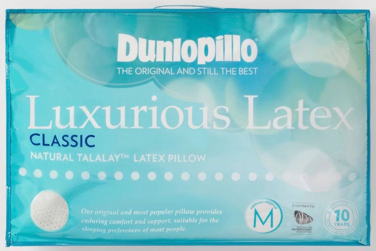 Dunlopillo luxurious latex medium profile classic pillow shop