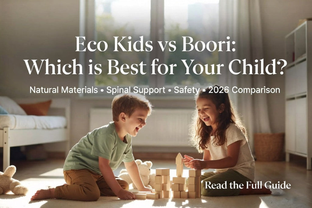 Eco Kids vs Boori Mattress Comparison 2026 - Happy kids playing in a sunny children's bedroom
