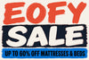EOFY Sale banner — up to 60% off mattresses and beds at Best in Beds, Sydney's bedroom furniture specialist.