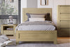 The Alyssa bed frame is available in King Single, Double or Queen size.Price displayed is for the bed frame only. Complete the look with a bedside table and tallboy or dresser - additional costs apply.Features:MDF - Sustainably harvested timber Low foot Timber legs Head & Foot: MDF & solid timber; Sideboards: MDF Slats: Plywood - Thickness: 12mm Specifications: King Single: Bedhead Height: 110cm | Width: 117cm | Length: 214cm