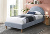 Autumn Arch Fabric Kids Bed - available in Single or King Single - Denim Blue Fabric