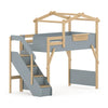 Treehouse King Single Loft with Roof Frame and Storage Staircase