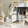 Treehouse King Single Loft with Roof Frame and Storage Staircase