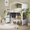 Treehouse King Single Loft with Roof Frame and Storage Staircase