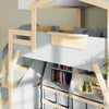 Treehouse King Single Loft with Roof Frame and Storage Staircase